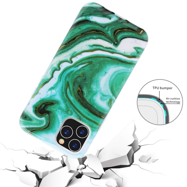 BAISRKE iPhone 11 Pro Mermer Desenli Klf-Green