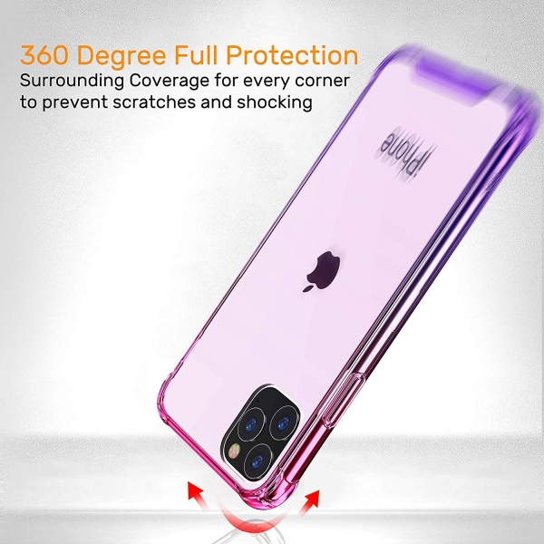 BAISRKE iPhone 11 Pro Bumper Klf-Pink Purple Gradient