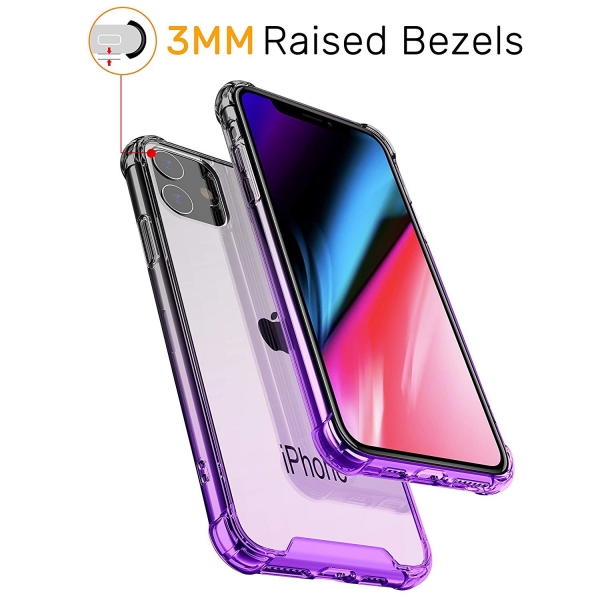 BAISRKE iPhone 11 Bumper K�l�f-Black Purple Gradient