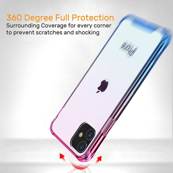 BAISRKE iPhone 11 Bumper K�l�f-Pink Blue Gradient