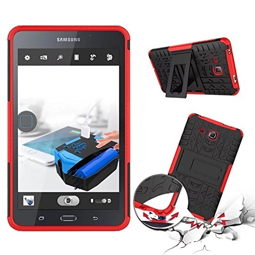 BAUBEY Samsung Galaxy Tab A6 Rugged Armor K�l�f (7 in�)-Red