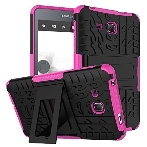 BAUBEY Samsung Galaxy Tab A6 Rugged Armor Klf (7 in)-Pink