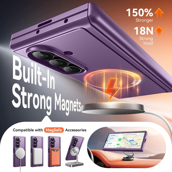 BERFY Galaxy Z Fold 8 Ultra MagSafe Filtreli K�l�f-Purple