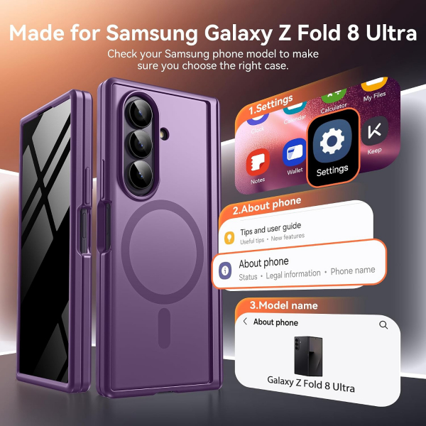 BERFY Galaxy Z Fold 8 Ultra MagSafe Filtreli K�l�f-Purple