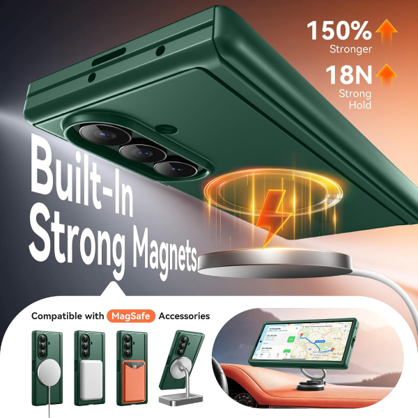 BERFY Galaxy Z Fold 8 Ultra MagSafe Filtreli K�l�f-Green