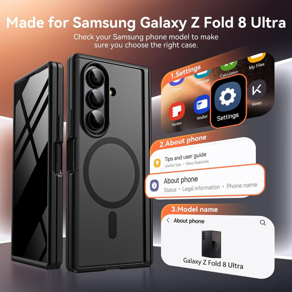 BERFY Galaxy Z Fold 8 Ultra MagSafe Filtreli K�l�f-Black