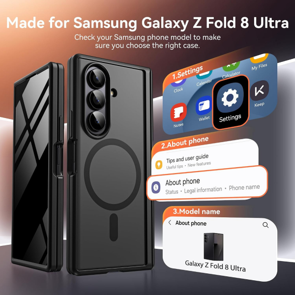 BERFY Galaxy Z Fold 8 Ultra MagSafe Filtreli K�l�f-Jet