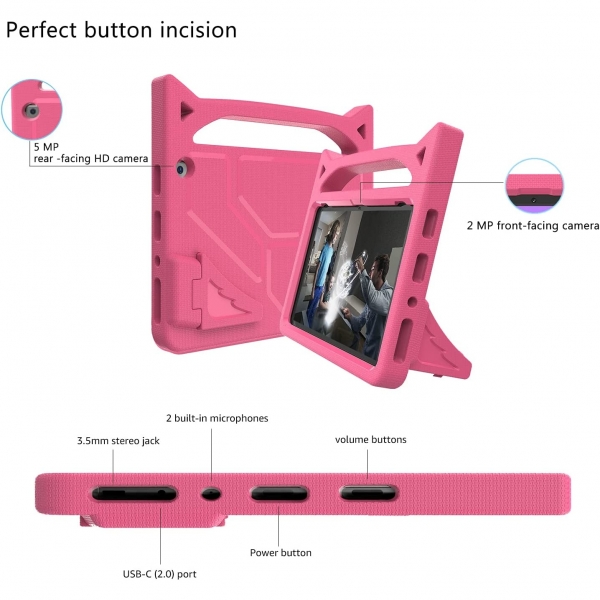 BORXJNM Kindle Fire 10 ocuklar in Elenceli Klf (11.Nesil)-Pink