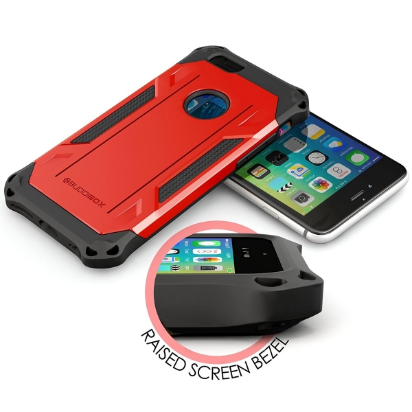 BUDDIBOX Apple iPhone 6 Corner Serisi Klf (Ekran Koruyucu Dahildir)-Red