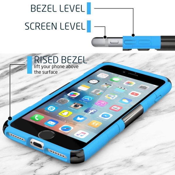 BUDDIBOX Apple iPhone 7 Kickstand Kemer Klipsli Klf-Blue