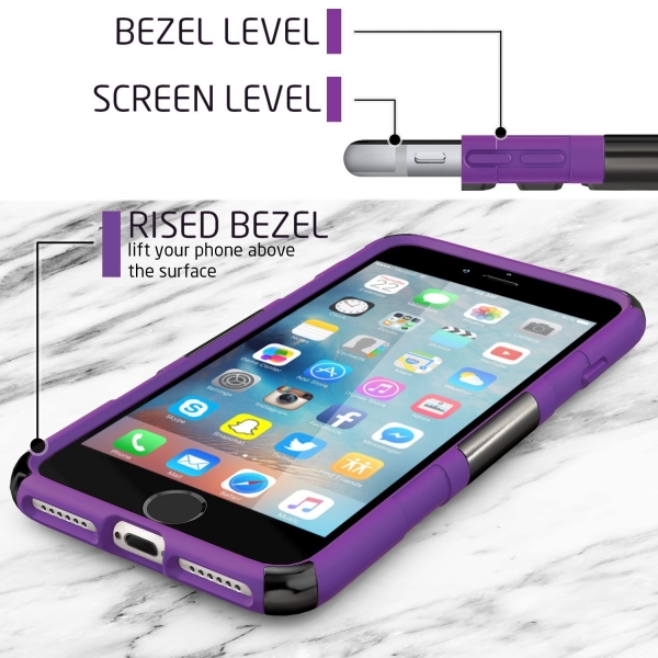 BUDDIBOX Apple iPhone 7 Kickstand Kemer Klipsli Klf-Purple