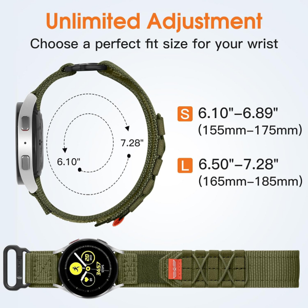 Bandleti Galaxy Watch Askeri Naylon Spor Kay�� 20mm (L)-Army Green