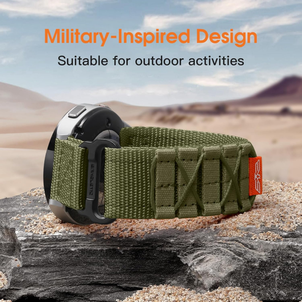 Bandleti Galaxy Watch Askeri Naylon Spor Kay�� 20mm (L)-Army Green