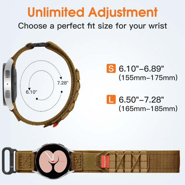 Bandleti Galaxy Watch Askeri Naylon Spor Kay�� 20mm (L)-Tan