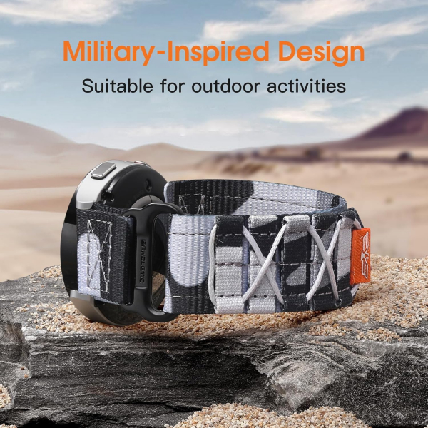 Bandleti Galaxy Watch Askeri Naylon Spor Kay�� 20mm (L)-Camo
