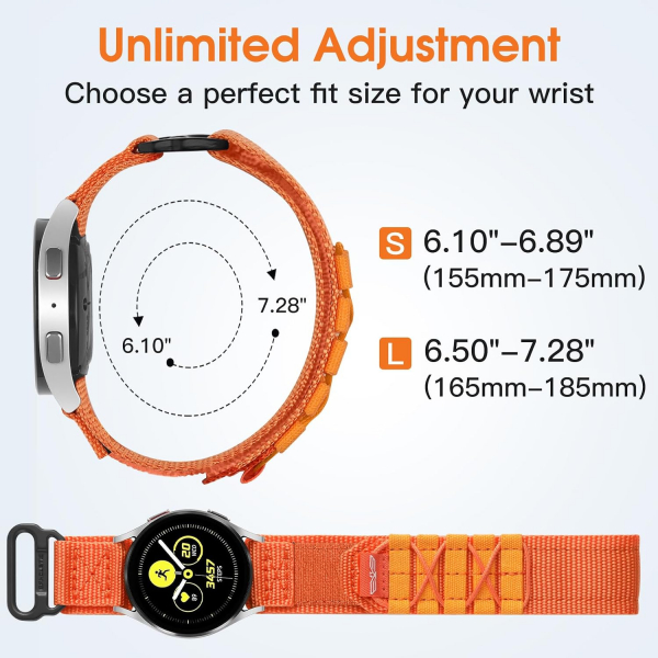 Bandleti Galaxy Watch Askeri Naylon Spor Kay�� 20mm (M)-Orange