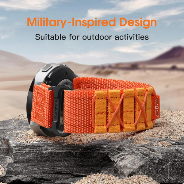Bandleti Galaxy Watch Askeri Naylon Spor Kay�� 20mm (M)-Orange