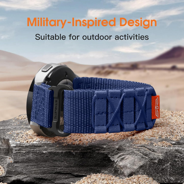 Bandleti Galaxy Watch Askeri Naylon Spor Kay�� 20mm (M)-Dark Blue