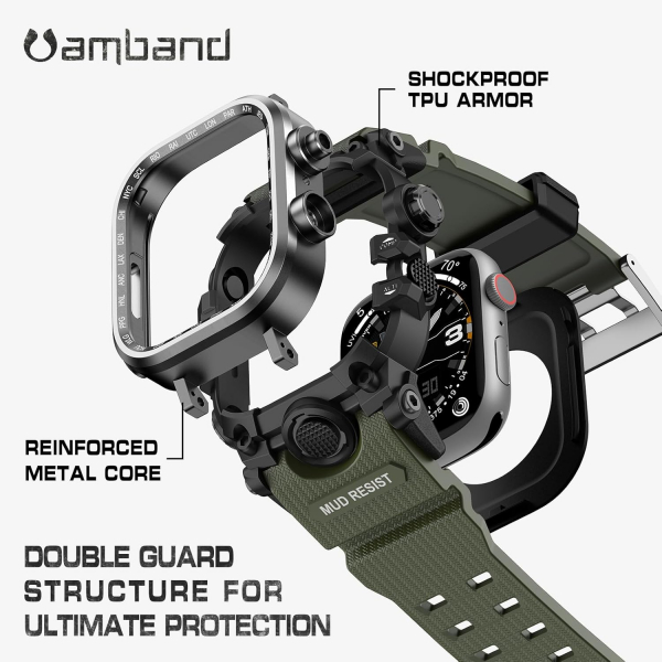 amBand Apple Watch 10 46mm Darbeye Dayankl Kay-Army Green