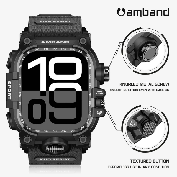 amBand Apple Watch 10 46mm Darbeye Dayankl Kay-Matte Black