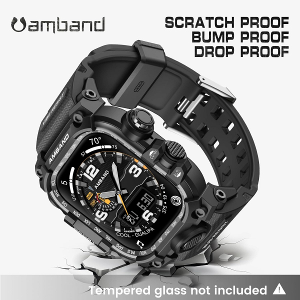 amBand Apple Watch 10 46mm Darbeye Dayankl Kay-Matte Black