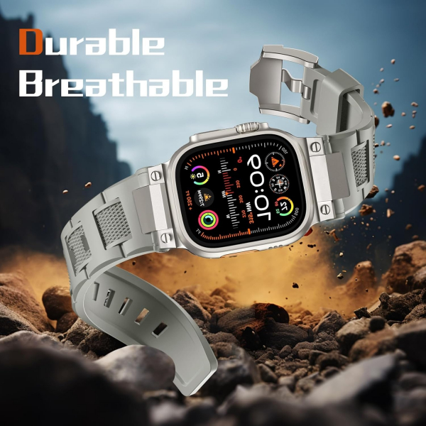 Bandletic Apple Watch Ultra 1/2.Nesil 49mm Kay-Platinium Grey