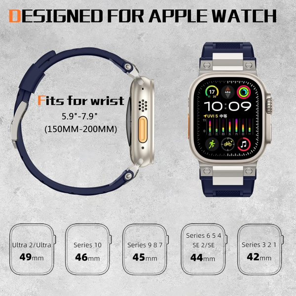 Bandletic Apple Watch Ultra 1/2.Nesil 49mm Kay-Navy Blue