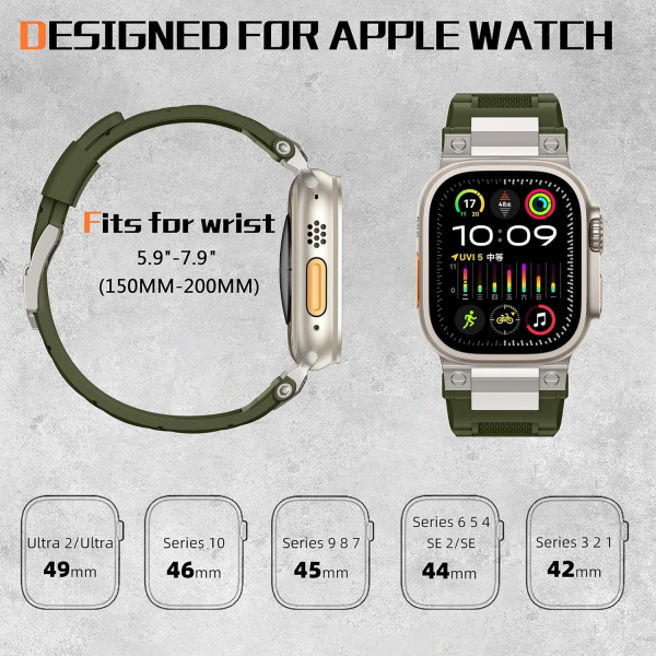 Bandletic Apple Watch Ultra 1/2.Nesil 49mm Kay-Army Green