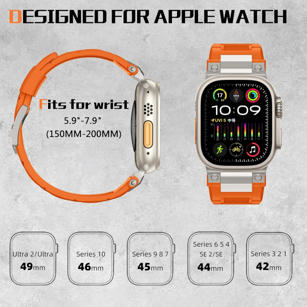 Bandletic Apple Watch Ultra 1/2.Nesil 49mm Kay-Orange