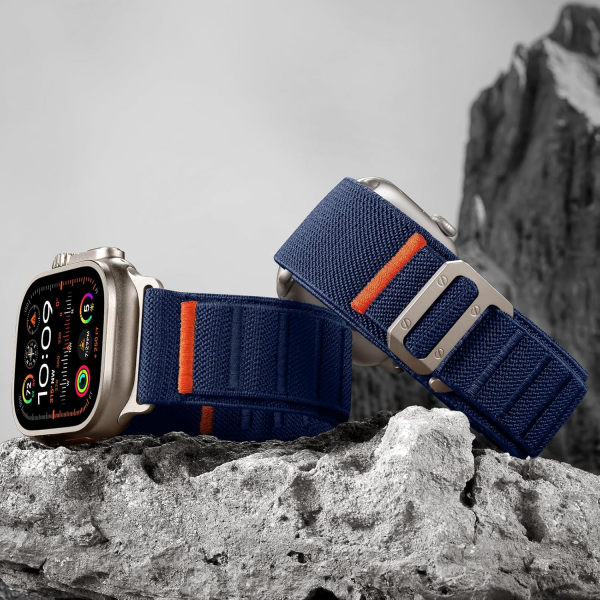 Bandletic Apple Watch Ultra 3 Esnek Naylon Kay��-Navy Blue