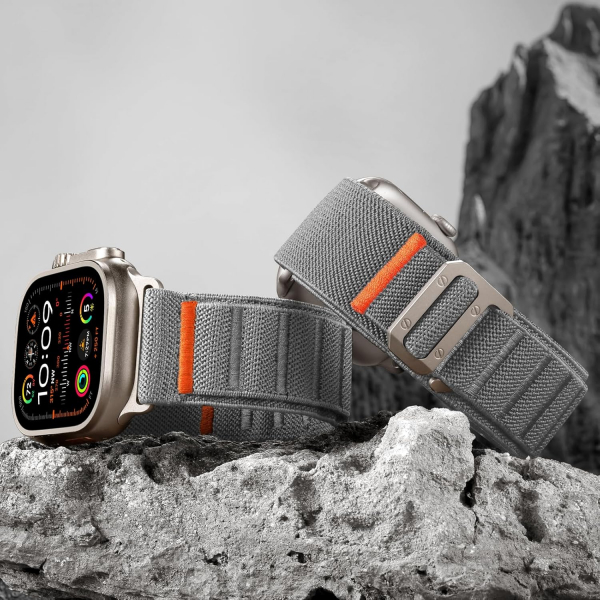 Bandletic Apple Watch Ultra 3 Esnek Naylon Kay��-Space Grey
