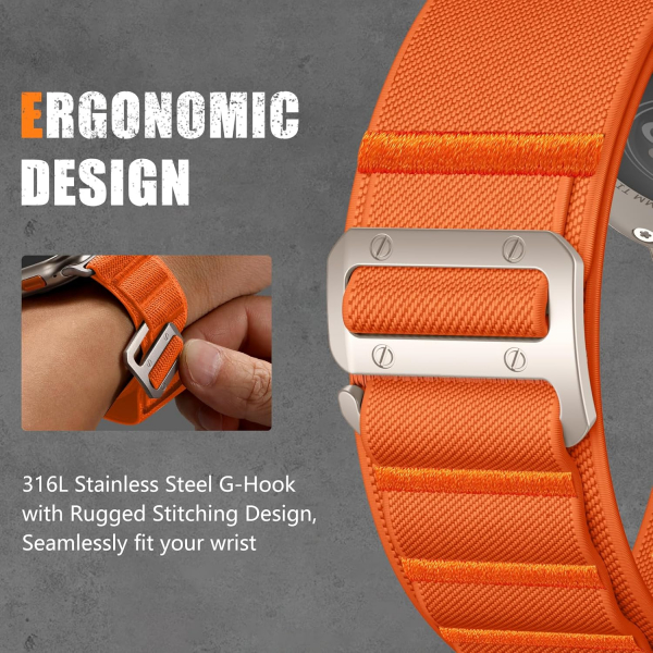 Bandletic Apple Watch Ultra 3 Esnek Naylon Kay��-Orange