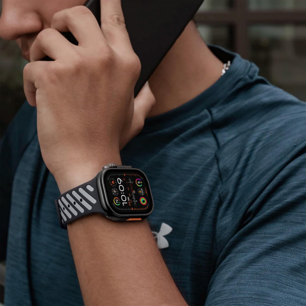 Bandletic Apple Watch Ultra 3 Manyetik Silikon Kay��-Black/Gray