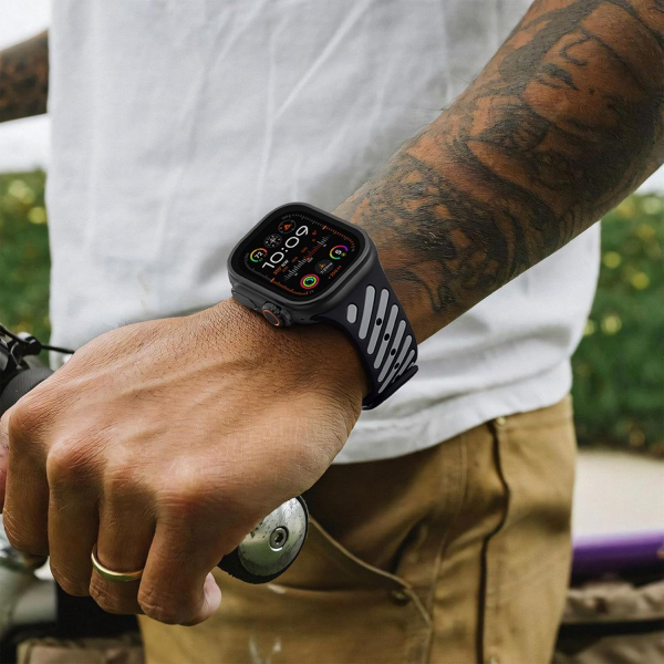 Bandletic Apple Watch Ultra 3 Manyetik Silikon Kay��-Black/Gray