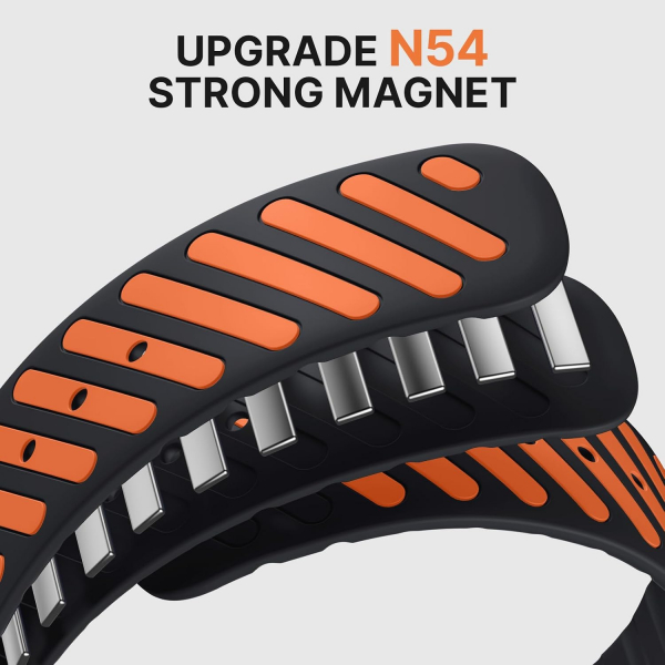 Bandletic Apple Watch Ultra 3 Manyetik Silikon Kay��-Black/Orange
