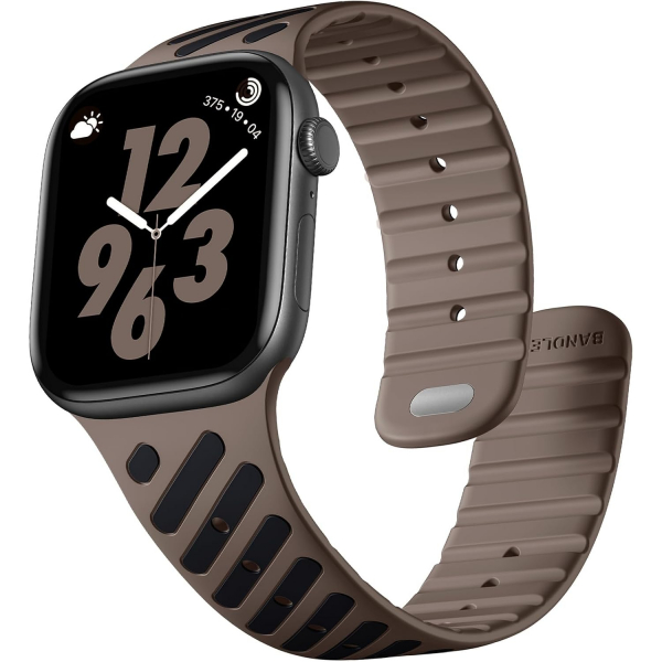 Bandletic Apple Watch Ultra 3 Manyetik Silikon Kay��-Brown/Black