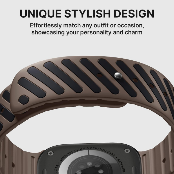 Bandletic Apple Watch Ultra 3 Manyetik Silikon Kay��-Brown/Black