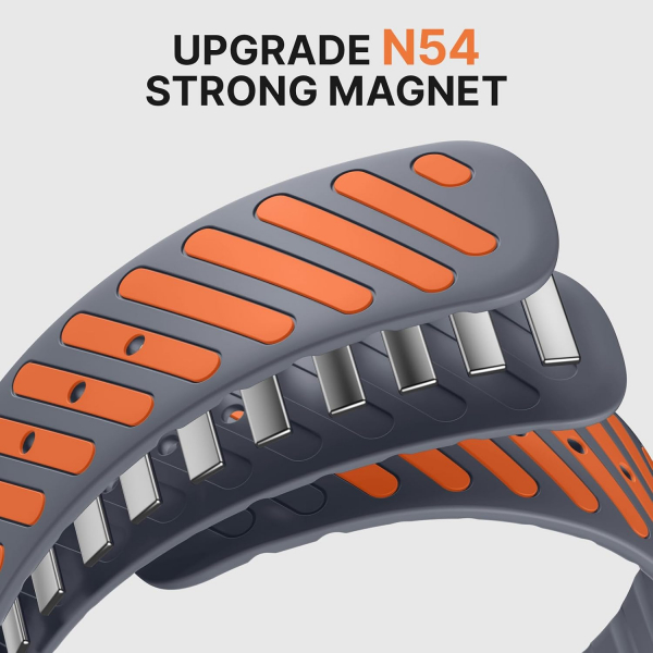 Bandletic Apple Watch Ultra 3 Manyetik Silikon Kay��-Space Grey/Orange