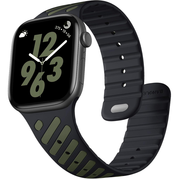 Bandletic Apple Watch Ultra 3 Manyetik Silikon Kay��-White/Grey
