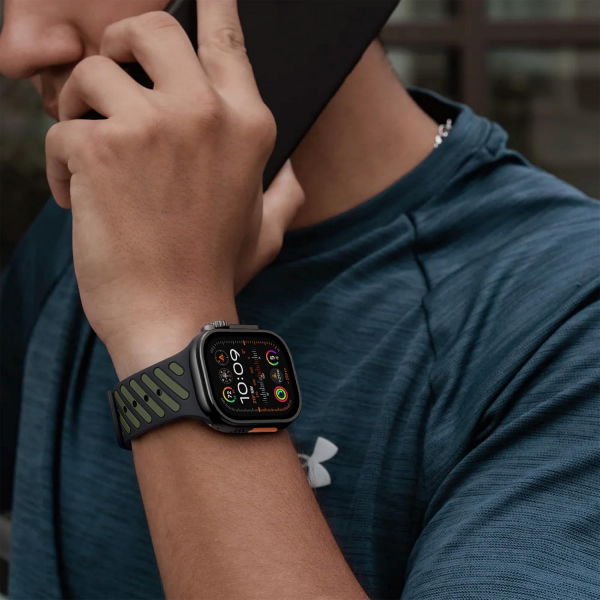 Bandletic Apple Watch Ultra 3 Manyetik Silikon Kay��-White/Grey