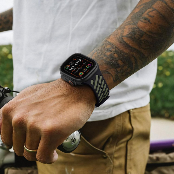 Bandletic Apple Watch Ultra 3 Manyetik Silikon Kay��-White/Grey