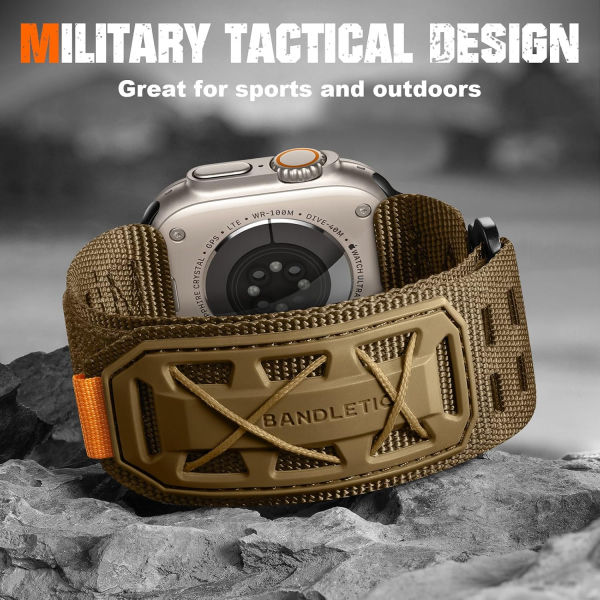 Bandletic Apple Watch Tactical Naylon Kay�� (Large)-Tan