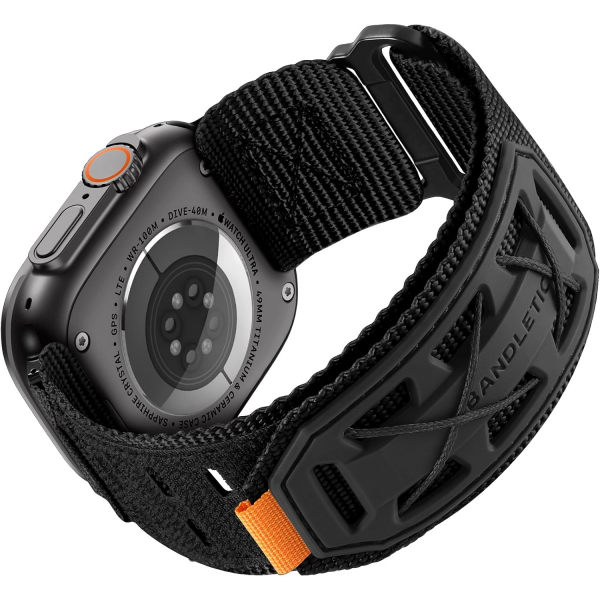 Bandletic Apple Watch Tactical Naylon Kay�� (Large)-Black