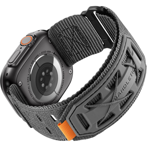 Bandletic Apple Watch Tactical Naylon Kay�� (Large)-Dark Gray