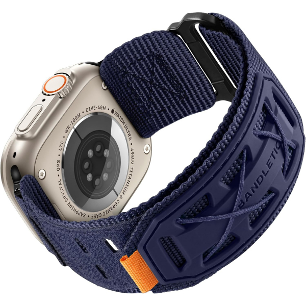 Bandletic Apple Watch Tactical Naylon Kay�� (Large)-Midnight Blue