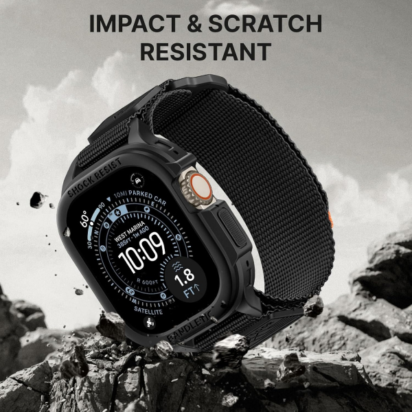 Bandletic Apple Watch Ultra 49mm Rugged Kay�� (Large)-Black
