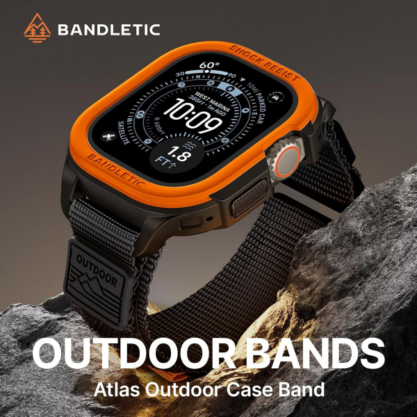 Bandletic Apple Watch Ultra 49mm Rugged Kay�� (Large)-Orange
