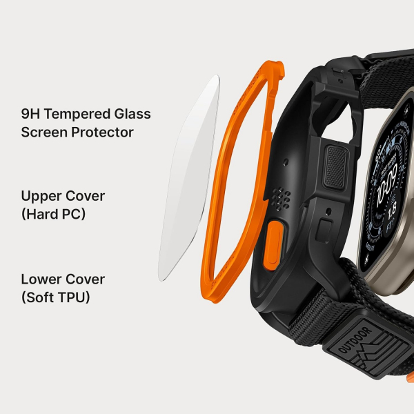Bandletic Apple Watch Ultra 49mm Rugged Kay�� (Large)-Orange