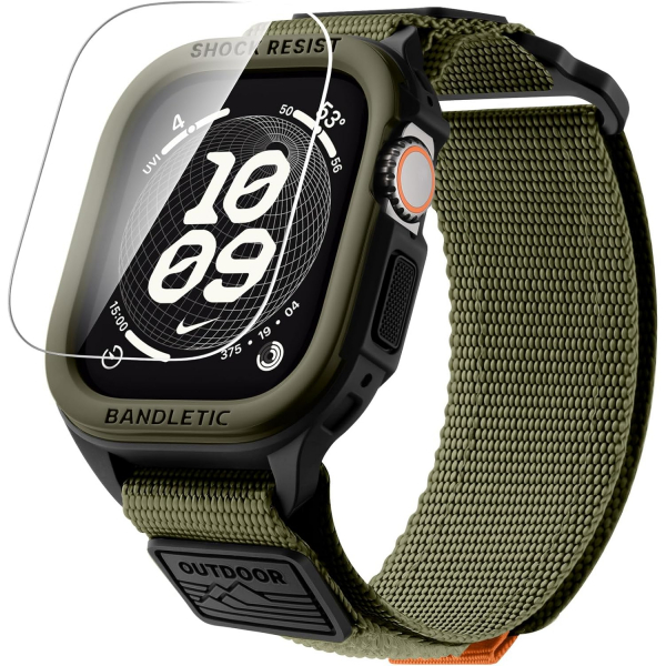 Bandletic Apple Watch Ultra 49mm Rugged Kay�� (Large)-Army Green