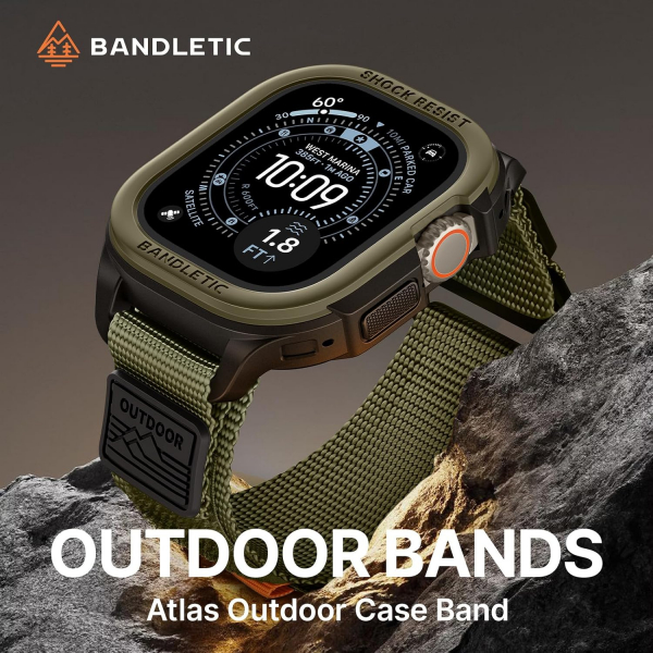Bandletic Apple Watch Ultra 49mm Rugged Kay�� (Large)-Army Green